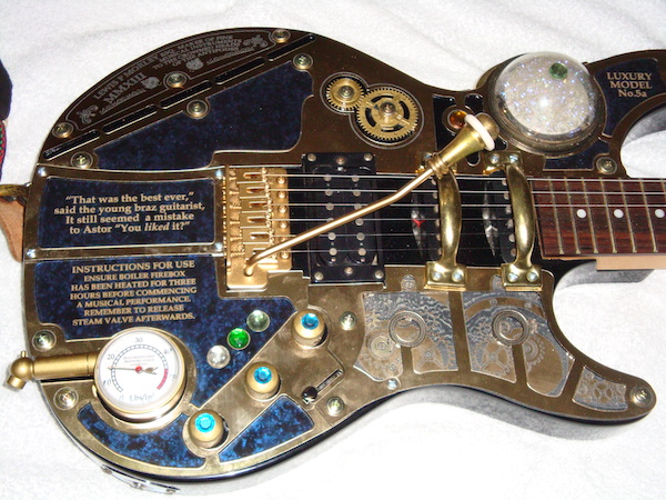 Richard's fabulous steampunk guitar