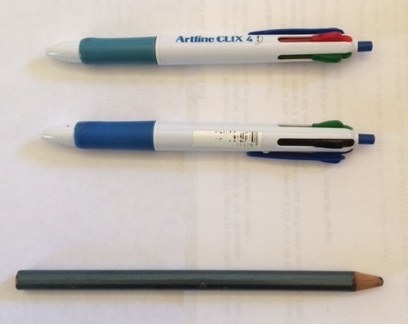 Richard's favourite pens and lucky pencil
